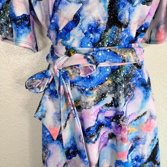 Elhoffer Wrap Dress Womens Large Essentials Nebula Dreams Space Galaxy Retired - Picture 5 of 12